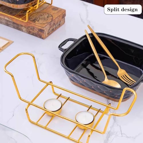 XMWOEIX Chafing Dish-Buffet-Set aus Keramik, Speisetablett mit Glasdeckel, Chafing Dish und Buffetwärmer-Set für Buffethochzeiten, Partys, Bankette, Weihnachten, Catering-Events, Schwarz, 27,9 cm L – Bild 4