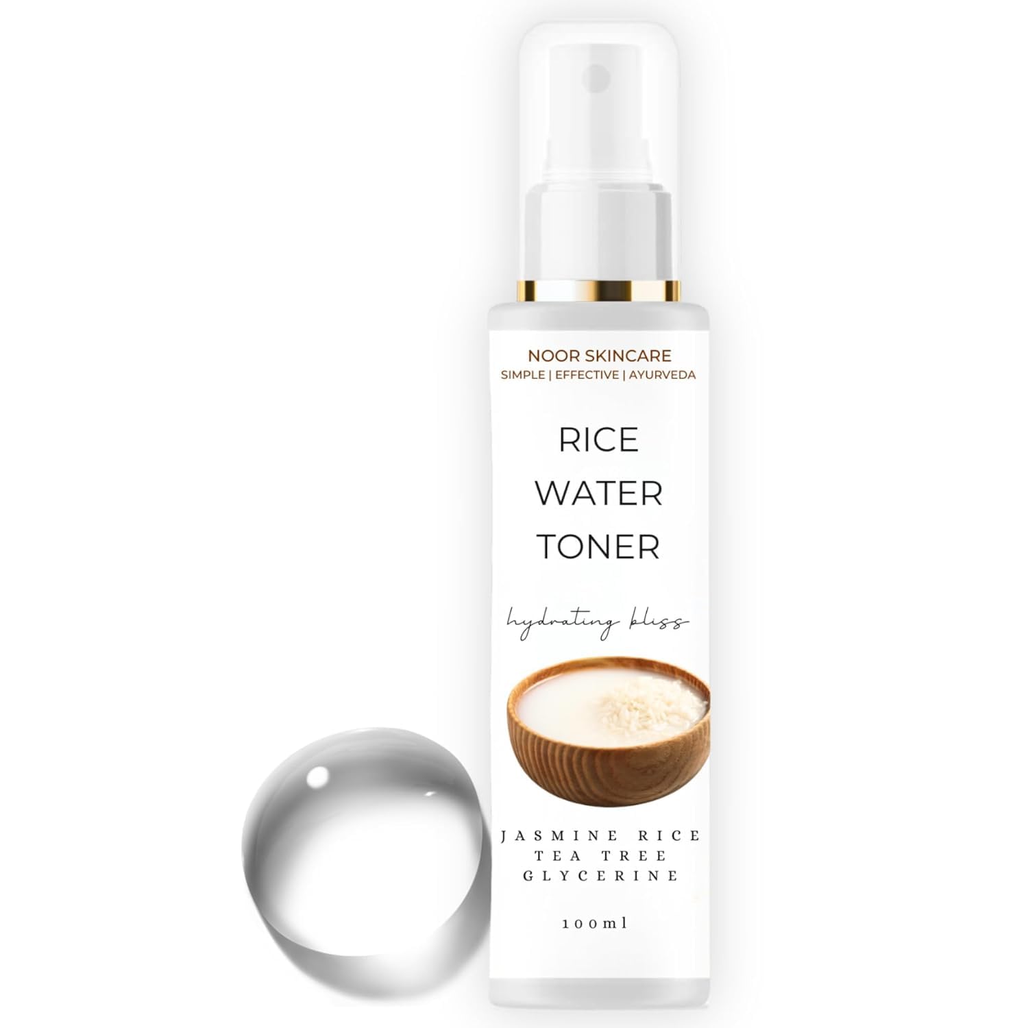 Noo'r Rice Water Toner for Glowing Skin | Face Mist Toner for Open Pores Tightening | Hydrating Toner for Oily, Dry & Acne Prone Skin | Milk/Milky Spray for Women & Men