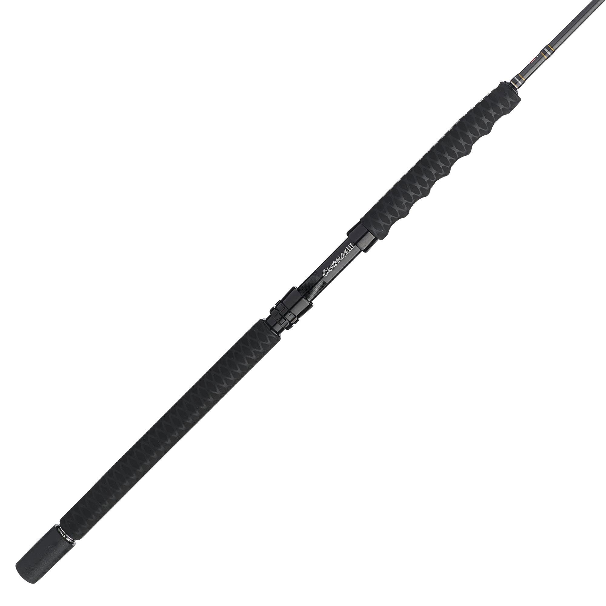 PENN Carnage III Boat Spinning Fishing Rod, Silver/Black/Gold, 6' - Heavy - 50-100lb - 1pc
