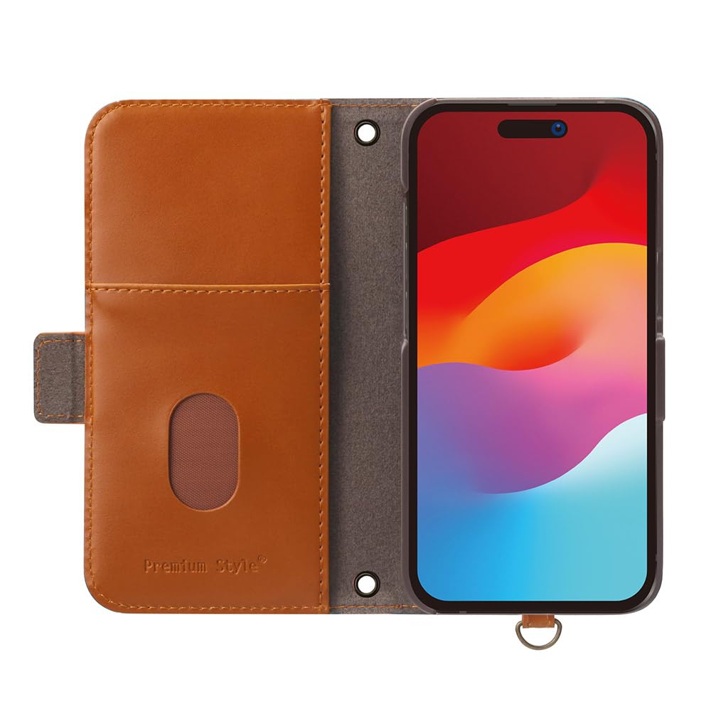 iPhone 15 Pro Max用 フリップカバー [ブルー]