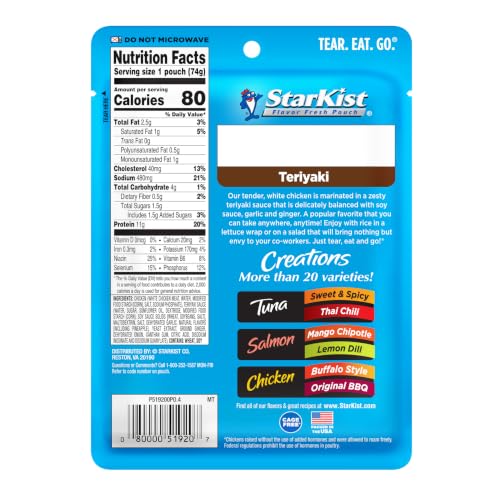 Image of StarKist Chicken Creations Teriyaki, 2.6oz Pouch, 12-Pack