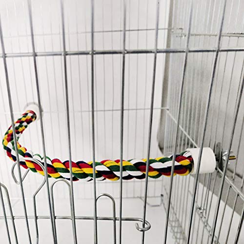 Image of lasenersm 1 Piece Bird Perch Bird Toy Bird Spiral Rope Perch Bird Spiral Cotton Rope Perches Bird Cage Accessories Parakeet Climbing Stand Bar Parrot Cotton Swing Climbing Standing Toys(26.32 Inch)