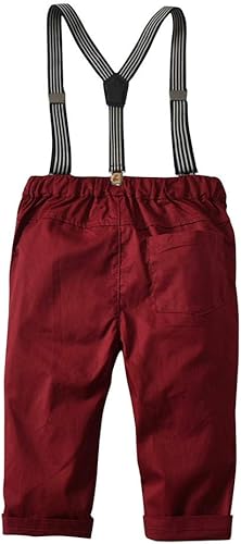 Miniatura 3 de Conjunto formal de ropa para bebés y niños pequeños, traje de boda de 1 a 6 años de edad, camiseta a rayas de caballero y pantalones a cuadros