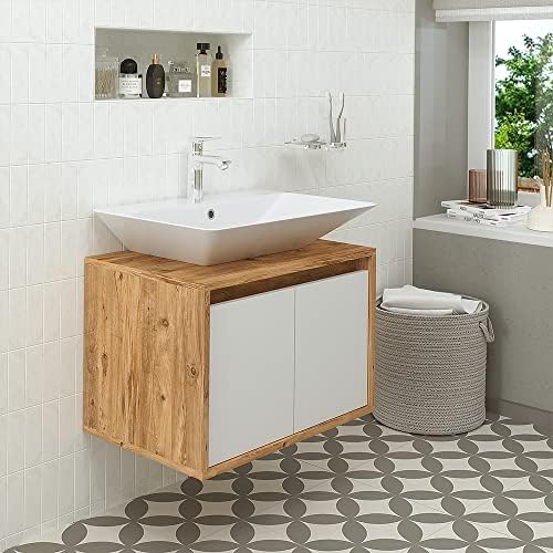 Badmöbel Set Atlantic 3-teilig - Waschbecken Mit Unterschrank & Spiegelschrank