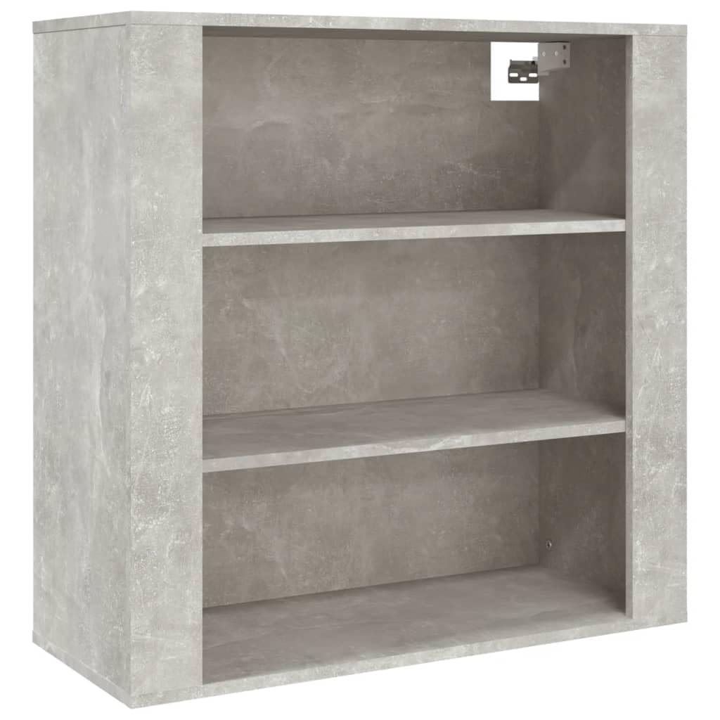 Armoire en bois gris béton meuble suspendu robuste aux finitions soignées