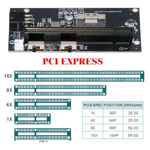 Image of CY Slimline 8X SFF-8654 74Pin to PCIE PCI-Express 16x Adapter TGX with PCI-E 6Pin Power Switch Port