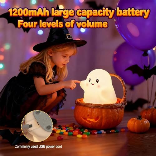 Lámpara de mesa de noche fantasma para niños miniatura 5