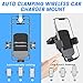 Wireless Car Charger, Fast Charging 15W Auto Clamping Car Charger Phone Holder Phone Mount for iPhone16 15 14 13 12 11 Pro Max Xs, Samsung Galaxy S24 Ultra S23 S22 S21 S20 S10+ Note 9, etc