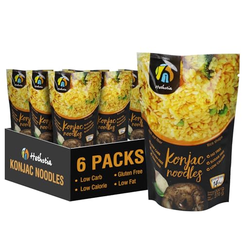 Hethstia Shirataki Rice Noodles, Konjac Rice Alternative, 6 Pack
