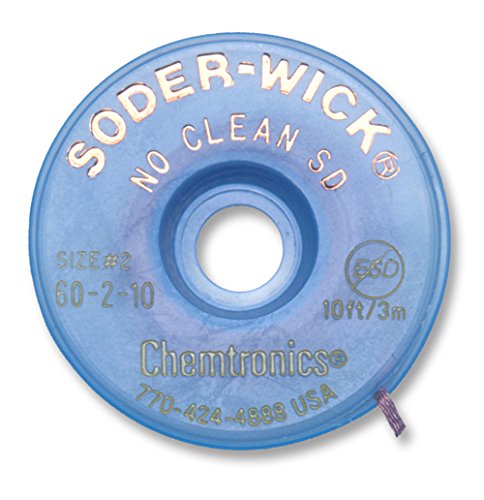 Chemtronics 60-2-10 Solder Wick No Clean Braid 10 Foot Yellow