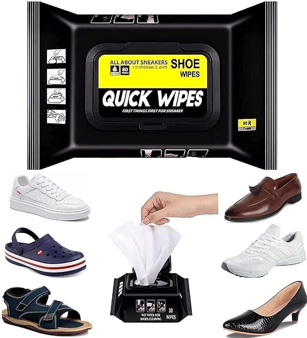 Image of Leawall Sneaker & Shoe Cleaner Wipes Disposable & Portable, Quickly Removes Dirt & Stains from Sneakers, Shoes, & Footwear shoe cleaner sneaker cleaner shoe wipes for Casual and Leather(1 Pack-80 Pcs)