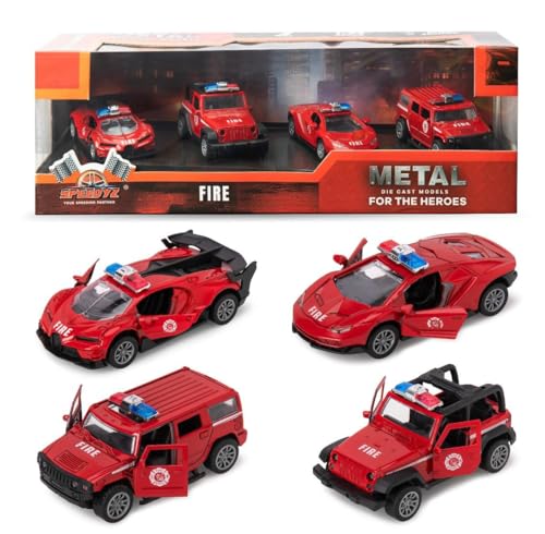 Image of Toy Car For Kids Diecast Fire Truck Toy for Kids, Pack of 4
