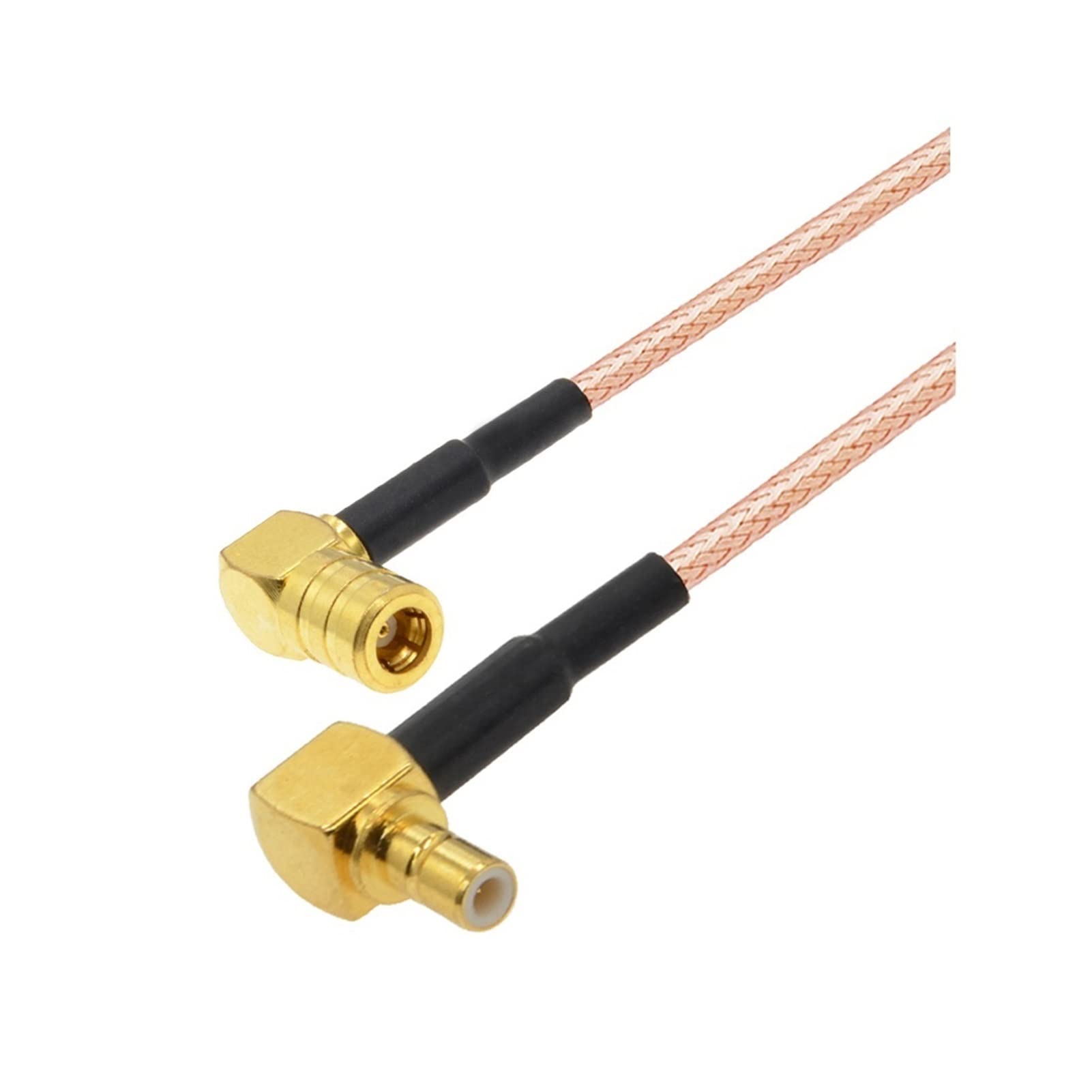 Coude 90 degrés SMB. Fiche mâle à femelle rightt Accrocheur RG316 50 Ohm Rf. Cavalier de câble satellite du câble coaxial (Orange,2M)