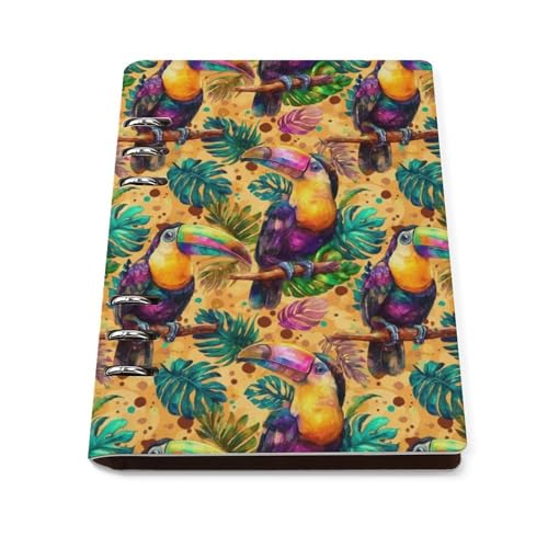 Carnet A5 toucan ligné en cuir PU cadeau homme et femme