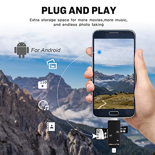 suntrsi TF/SD Card Reader compatible with iPhone/OTG Android/Computer, Micro SD Card Reader compatible with iPhone/iPad Charging,Compatible to SD Card Camera Adapter "x disk" - Thumbnail 4