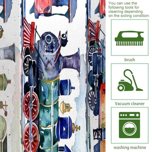 Alfombrillas de cocina pasillo lavables con diseño acuarela retro 5
