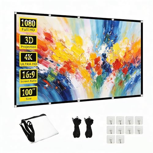 Pantalla de proyección 16:9 ultra grande de 100 pulgadas para pared de salón