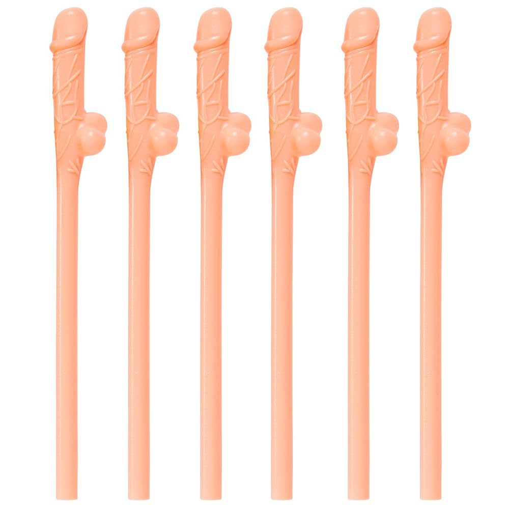 6 cannucce divertenti riutilizzabili con pisello rosa carne per la sposa alla festa hot di addio al nubilato sexy gadget per adulti 18+
