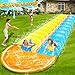 30 Ft Extra Long Slip Water Slide with Sprinkler, Heavy Duty Lawn Water Slide for Kids Adults, Double Lane Water Slide with 2 Bodyboards, Backyard Lawn Summer Outdoor Water Toys for Water Party Play