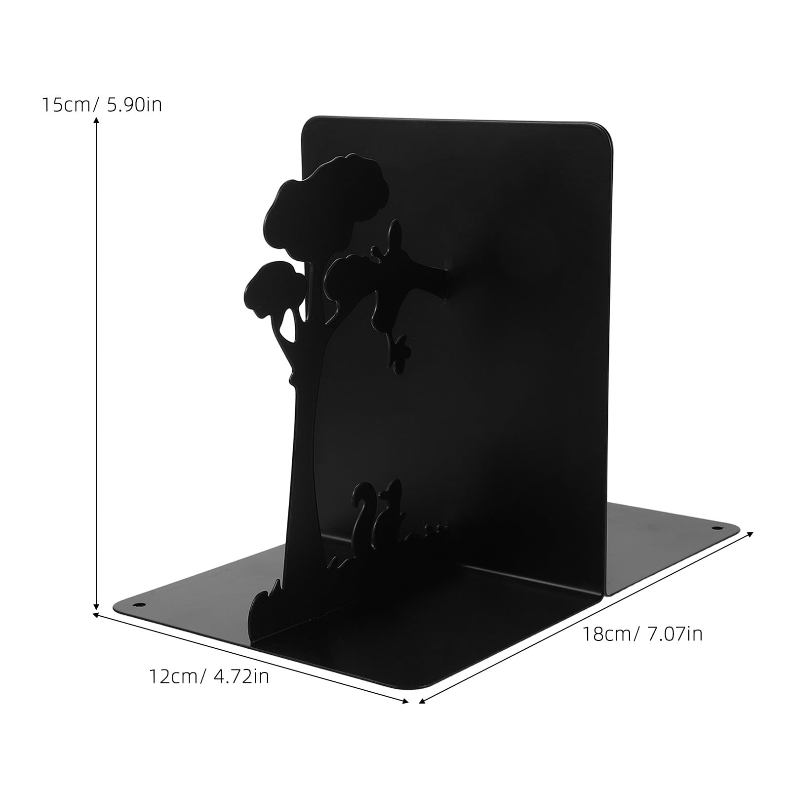 Cabilock 1 set di fermalibri decorativi in ​​metallo per scaffali - Libreria da scrivania con silhouette di giraffa e scoiattolo per casa e ufficio