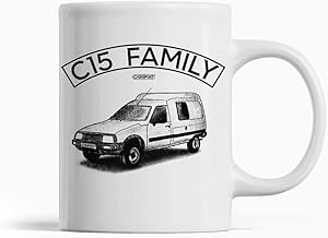 C15 Family Car Humour Mug | Classic Car Lover | Printed on Both Sides | Ceramic White Gloss