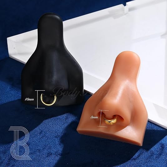 BodyBonita Titanium Septum Rings 16G - G23 Titanium Nose Ring Hoops for Men Women Septum Piercing Jewelry 8 mm 10 mm - Image 4