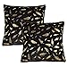 JOTOM Fodera per Cuscino Pelliccia Ultra Dolce Federa per Divano Famiglia Soggiorno Camera da Letto Decorazione, Fodere Cuscini 40x40cm, Set di 2 Pezzi(Nero)