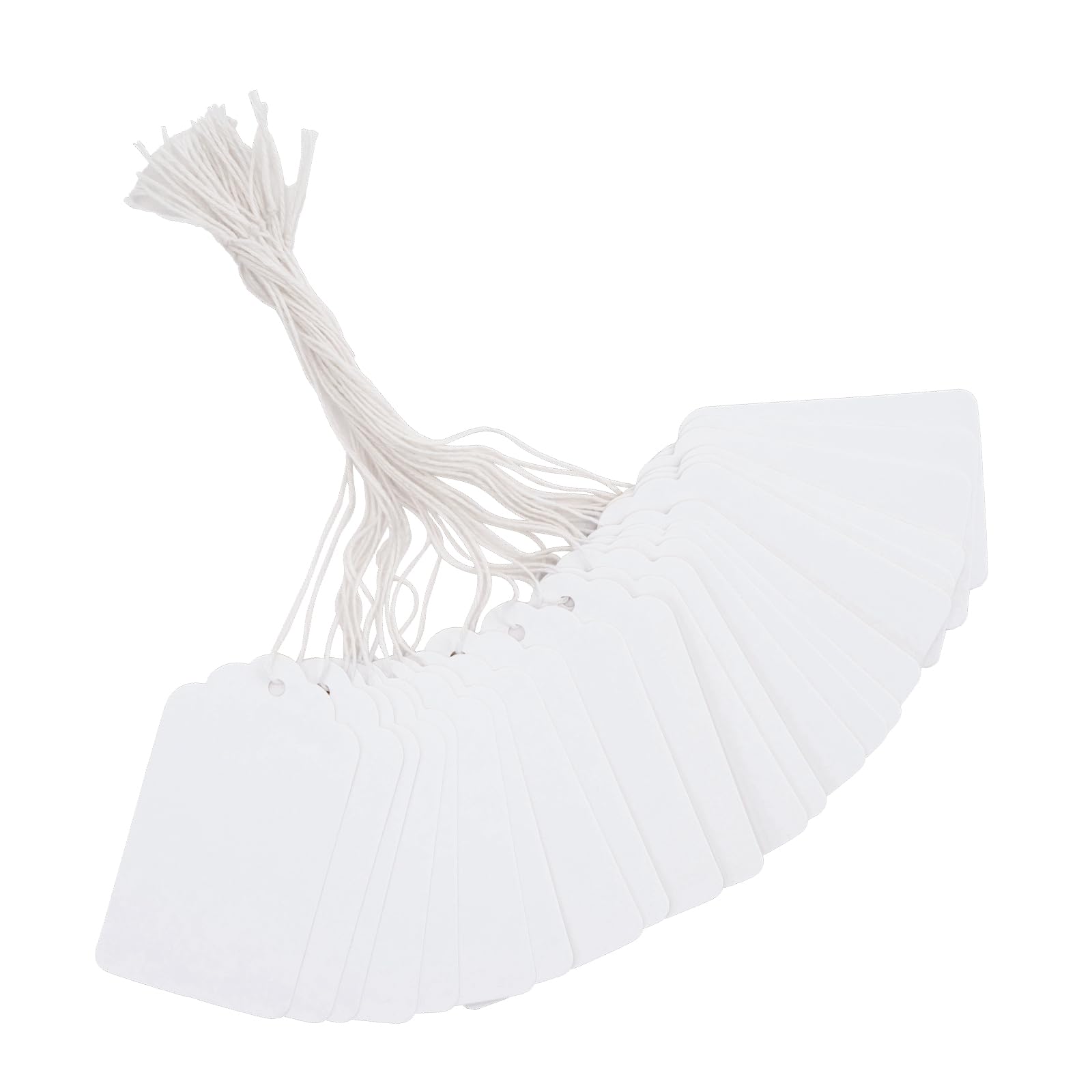 jijAcraft 7x4cm White Price Tags with String: 200Pcs Paper Luggage Tags