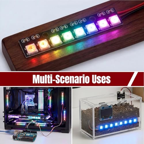 12PCS 8 Bits WS2812 RGB LED Modul, Als Programmierbare L-ED Matrix Für Lichtprojekte, Digitale L-ED Matrix Mit Integrierter Steuerlogik Für DIY Elektronik Anwendungen Und Flexible Farbdarstellung