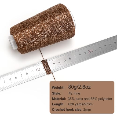 Image of Metallic Crochet Thread, 80g Lurex Yarn for Charms(Bronze)