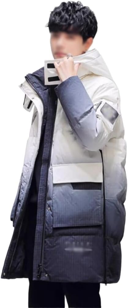 VIDI Thighten And Long Gradient Warm Men's Winter Coat Down Jacket