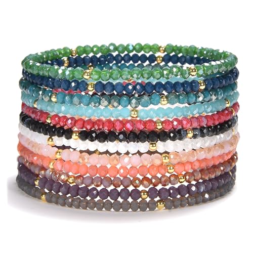 Cherry Tree Collection - Crystal Bracelet Set of 12 - For Women and Teens - 6.75-7