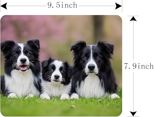 Miniatura 5 de Border Collie - Alfombrilla de mouse de goma antideslizante para computadoras, laptop, oficina, hogar, rectangular, personalizable, 9.5 x 7.9
