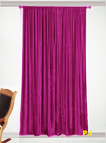 Fascination Royal 100% Thick Cotton Velvet Lined Curtain Rod Pock...