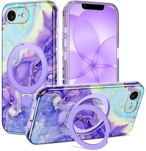 Casehas for iPhone 17e Case 2026, [Magnetic Invisible Stand] [Compatible with MagSafe] [Military Grade Drop Protection] Slim Translucent Matte Back Shockproof Protective Cover, Violet - image 1