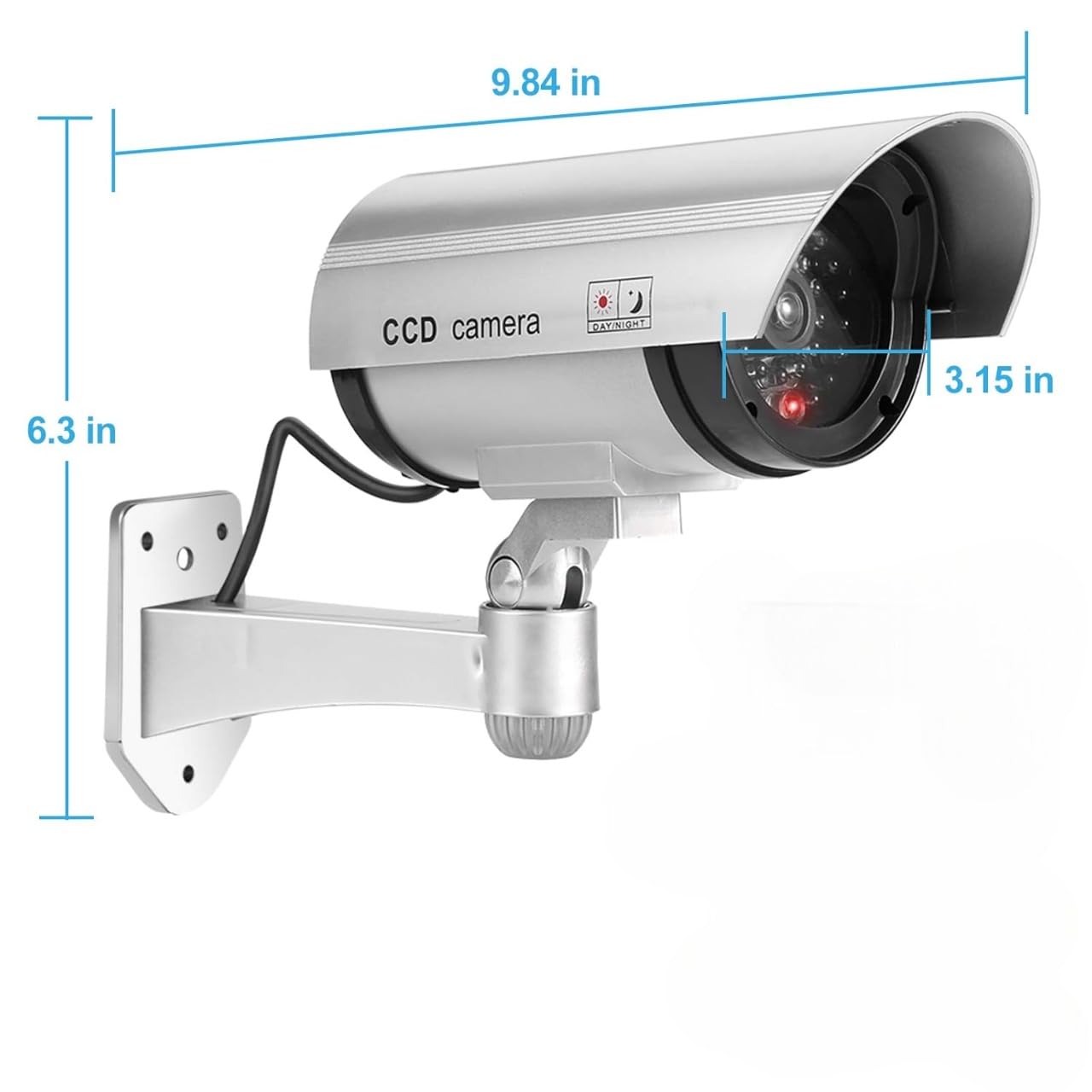 QEEIG Bullet Dome Dummy Fake CCTV Camera with Ideal for Blinking Red LED Light or Office Security Home | Set of - 04 - Image 4 thumbnail
