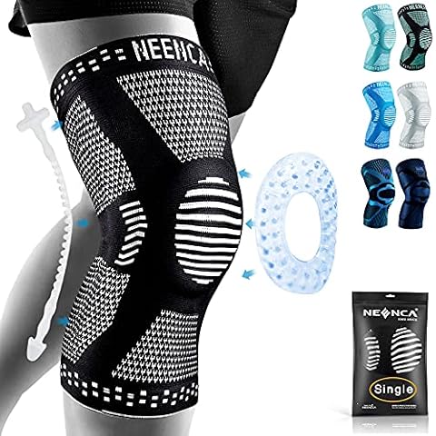 NEENCA Knee Brace,Knee Compression Sleeve Support with Patella Gel Pad & Side Spring Stabilizers,Medical Grade Knee Protector for Running,Meniscus Tear,Arthritis,Joint Pain Relief,ACL,Injury Recovery Cover