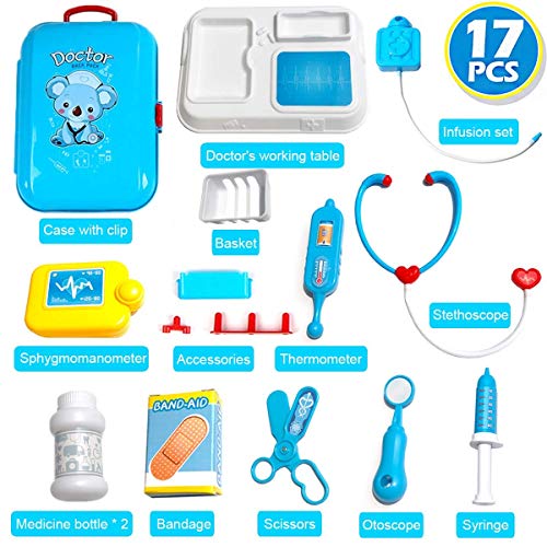 Image of Magicwand Pretend Play Carry Along Back-Pack Doctor Play Set for Kids【17 Pcs】【with Stethoscope】【Pack of 1】【Multi-Colored】