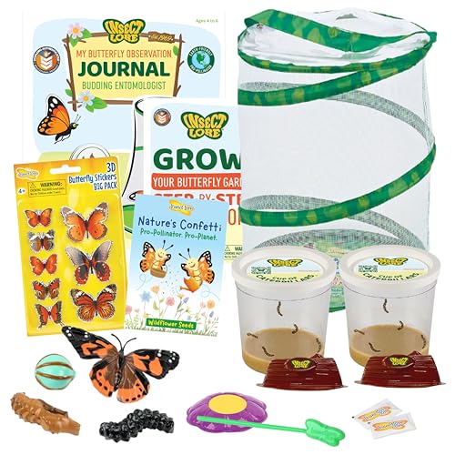 Insect Lore Butterfly Garden Kit with Live Caterpillars – Grow 10 Painted Lady Butterflies - STEM...