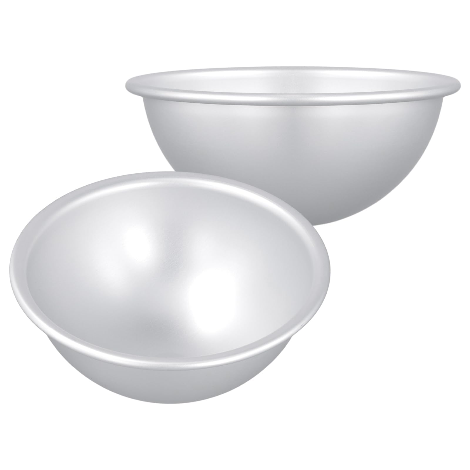 UNGFEI 6 Inch Half Ball Tin Set of 2, Aluminium Baking Mould Hemisphere Cake Pan, Silver