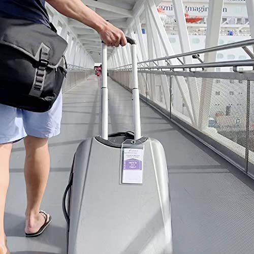 4 Stück Kofferanhänger Kreuzfahrt mit 4 Verschraubbaren Metallband, Kofferanhänger Kaufen Transparente, Kreuzfahrt Gepäckanhänger, Gepäckanhänger für Kreuzfahrten