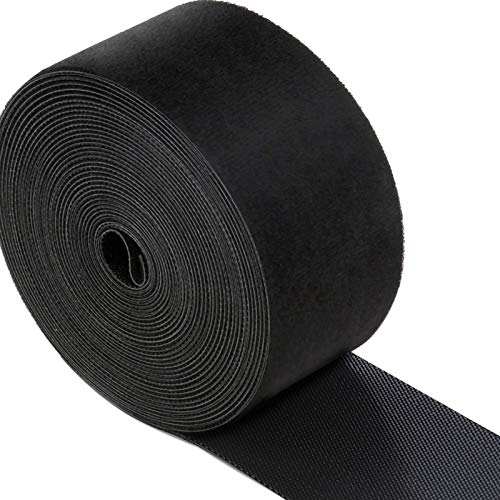 LEOBRO マジックバンド 結束テープ 50mmx6m 幅広 超ロング ブラック マジック結束バンド 面ファスナー 強力 耐熱 ケーブル コード 配線等まとめ用 荷物梱包 屋外用