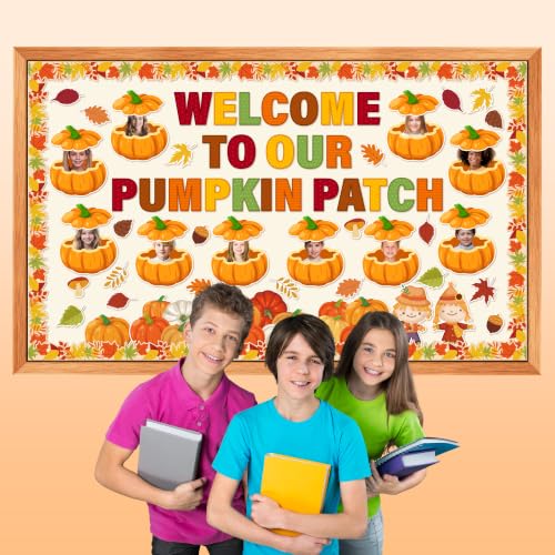 Fall Bulletin Board Decorations, Welcome to Our Pumpkin Patch Bulletin Board, Fall Classroom Decorations Pumpkin Patch Paper Cutouts, Fall Bulletin Board for School Classroom Office Wall Chalkboard - Image 7