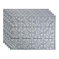 FASÄDE Traditional Style/Pattern 1 Decorative Vinyl 18in x 24in Backsplash Panel in Argent Silver (5 Pack)