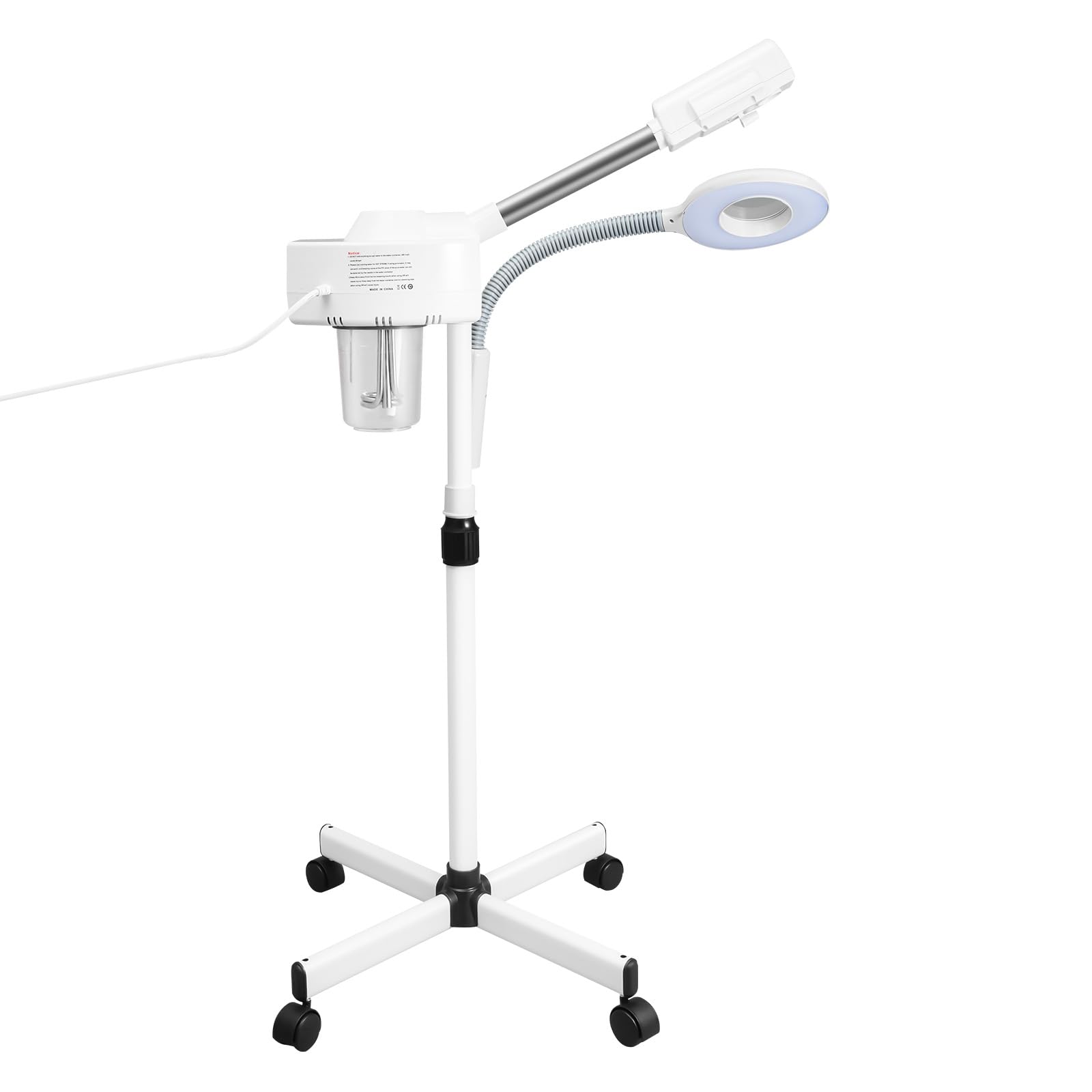 Dispositivo combinado 2 en 1 para sauna facial, lámpara LED con lupa, estudio cosmético, vaporizador digital, vaporizador facial vertical, vaporizador facial vertical para casa, salón de belleza, spa