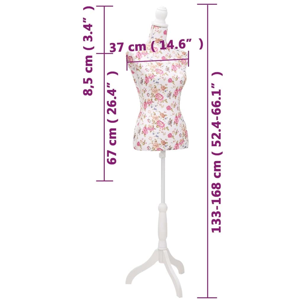Generico Busto Sartoriale Donna Manichino Cottone Bianco con Rose,Casa e Giardino,Forniture domestiche,Immagazzinamento e organizzazione,Abbigliamento e sistemazione negli armadi,Omini-30030