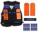 Tactical Vest Kit,Kids Elite Tactical Vest Kit For Nerf Gun N-strike Elite Series with 2pcs 12-darts clips,1pcs wristband and 40pcs foam bullets