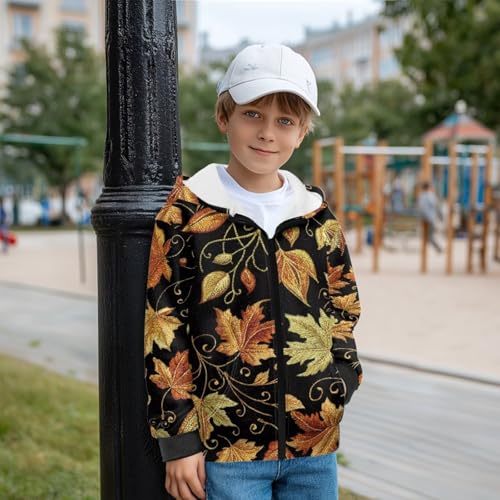 Boy's Fleece Hoodies with Long Sleeve, Lightweight Hooded Sweatshirt Casual Jacket, Zipper Up Sweatshirt for Kids3