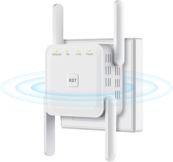 WiFi Booster, WiFi Extender Booster 1200Mbps Dual Band 5G & 2.4G WiFi ...