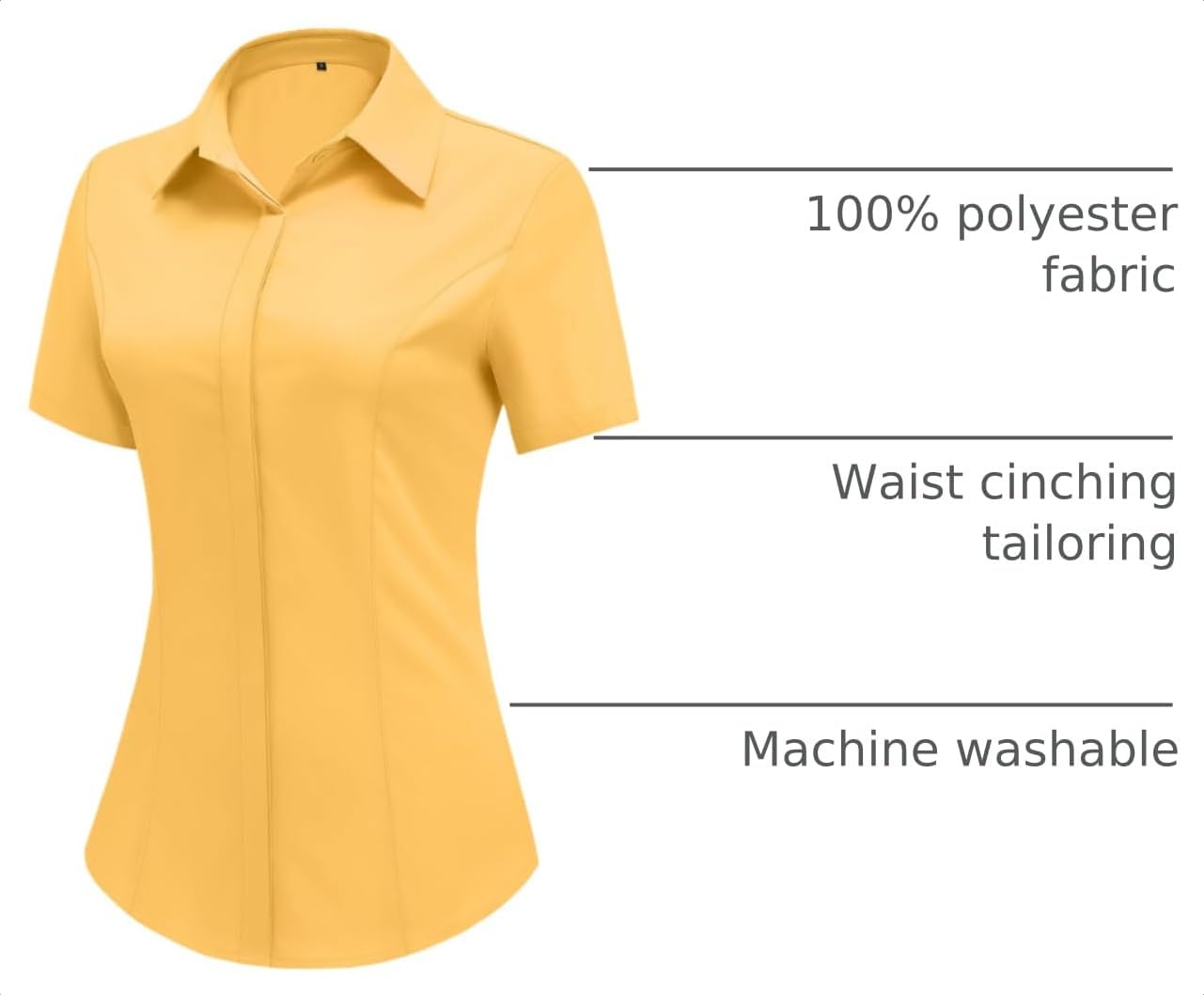 HOTOUCH Women Short Sleeve Button Down Shirts Business Work Blouse image 4